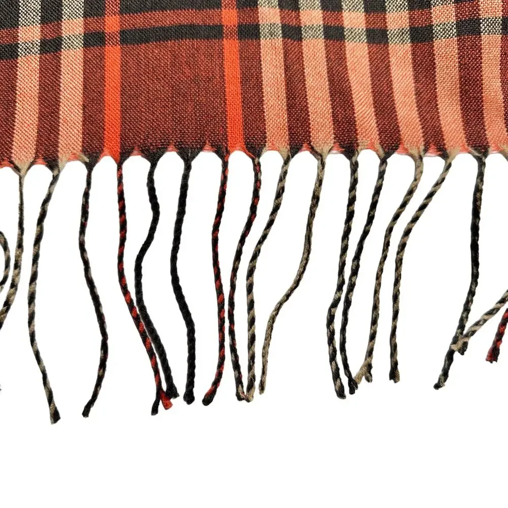 Pashmina | Women | Silk Cashmere Blend Fringe Plaid Geometric Print Square Scarf